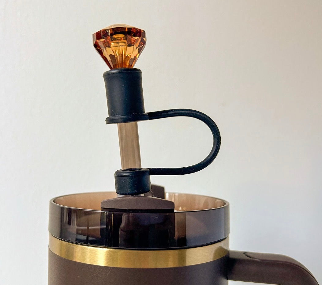 Luxury Gem Straw Topper β Reusable Crystal-Inspired Drink Charm