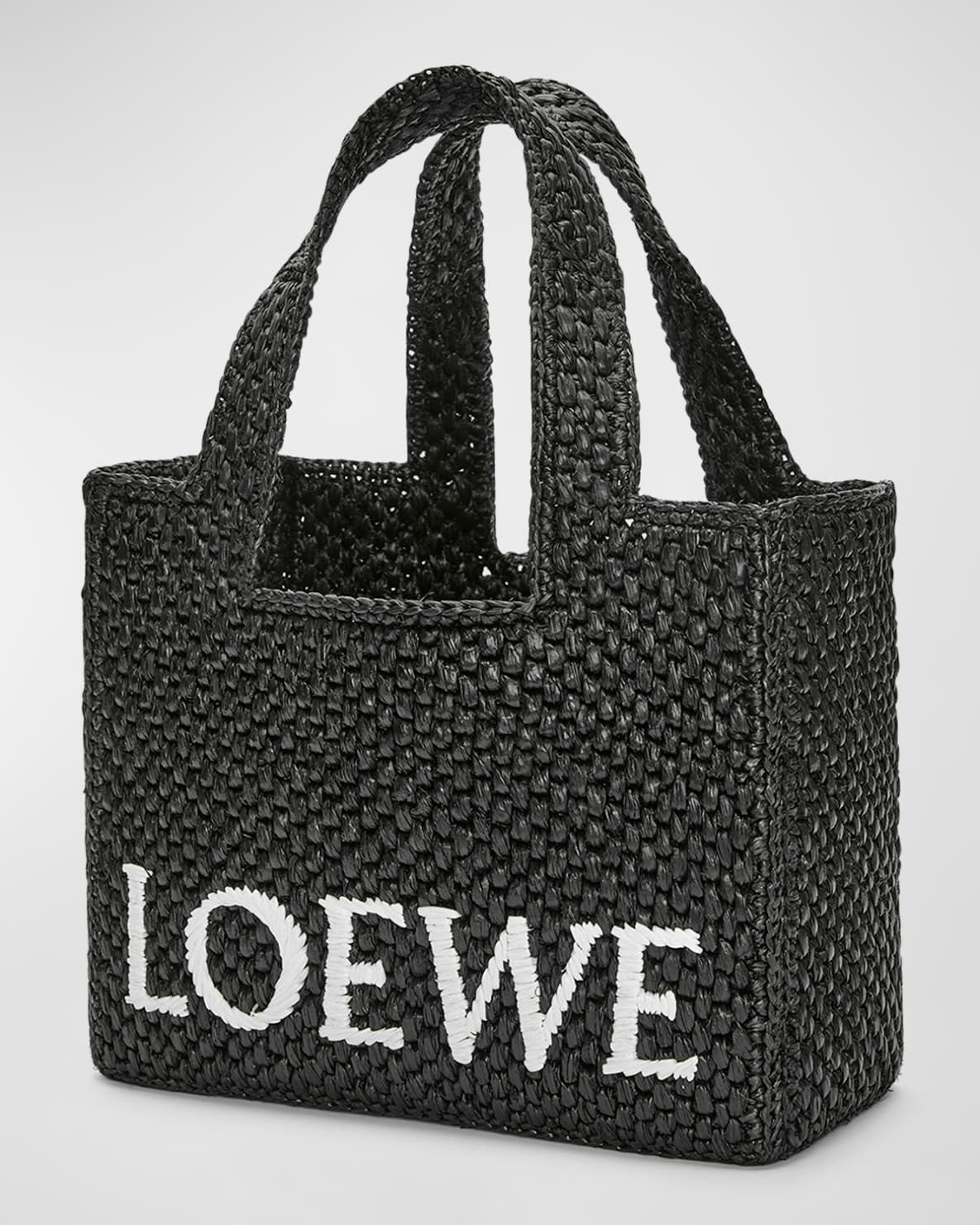 Loewe Kleine Font Tote aus Raffia