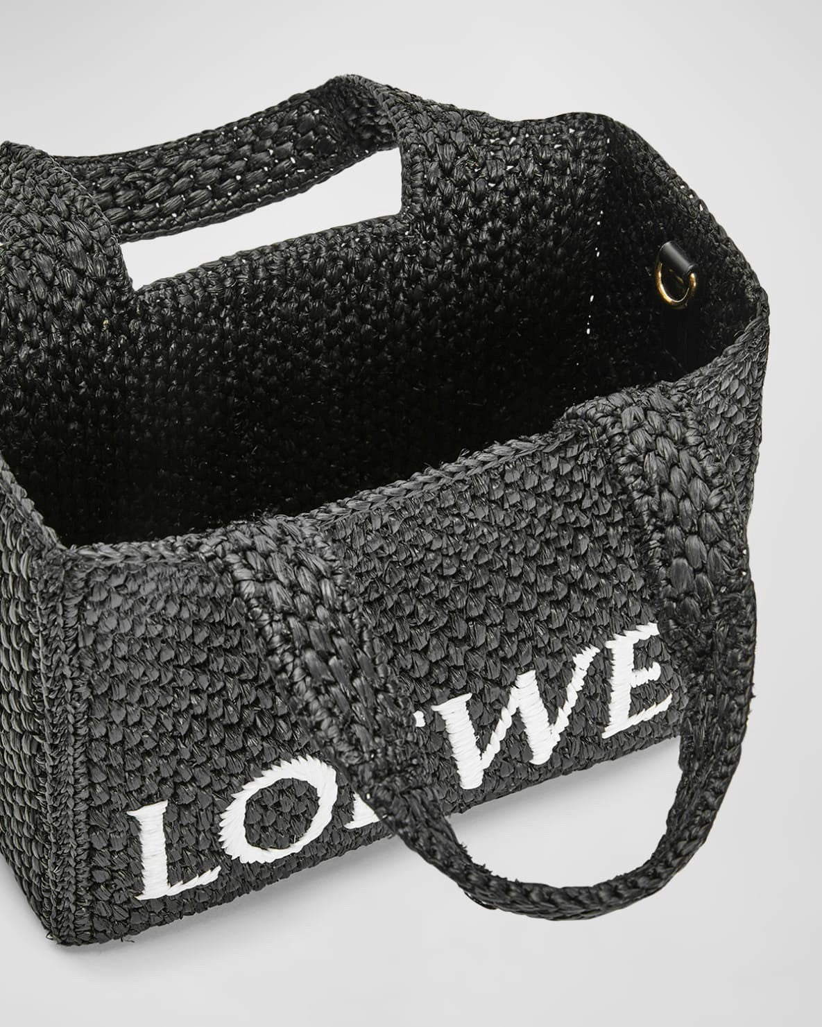 Loewe Kleine Font Tote aus Raffia